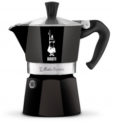 Bialetti Moka Express černý hliníkový kávovar na 6 šálků